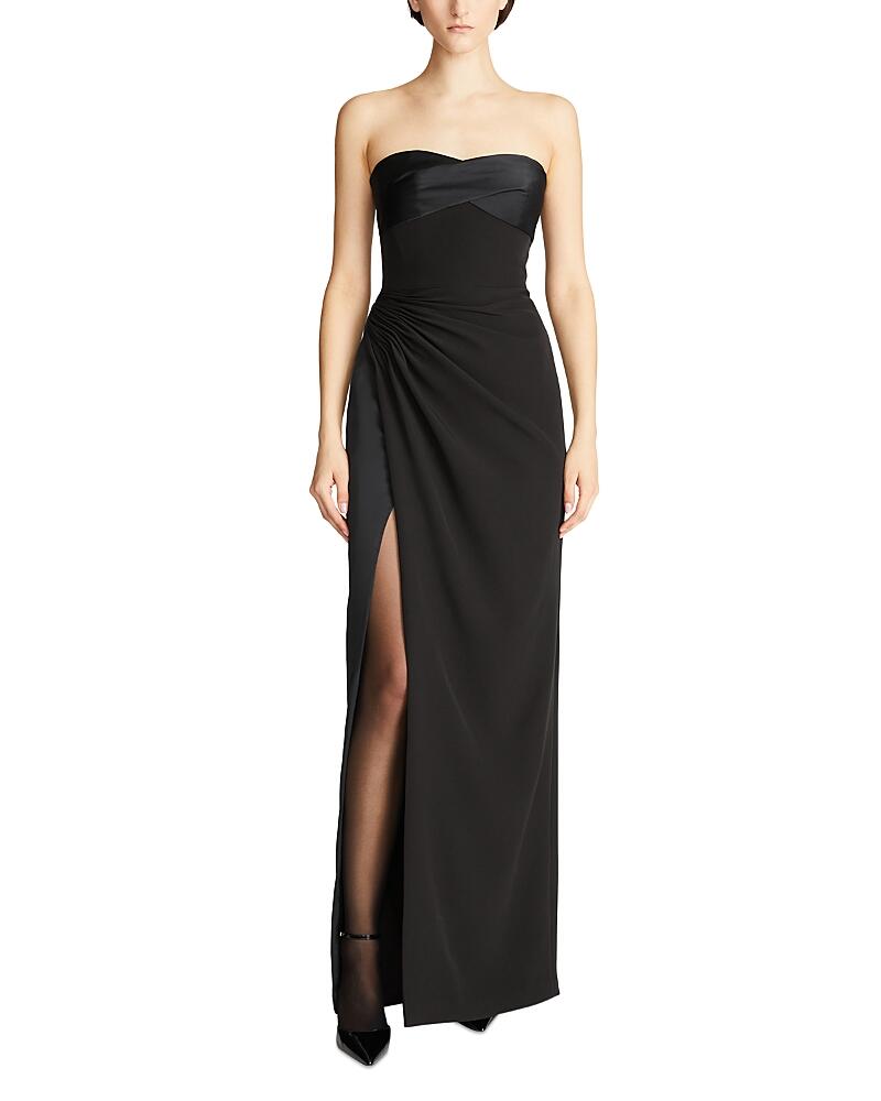 Halston Esther Strapless Satin & Crepe Sweetheart Gown Cover