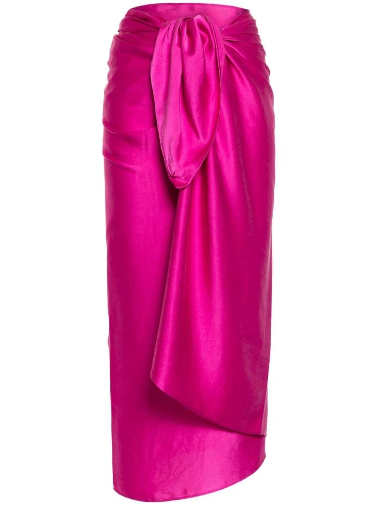 Dusan self-tie silk wrap skirt - Pink Cover