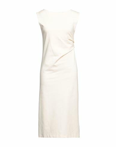 Liviana Conti Woman Midi dress Ivory Viscose, Polyamide, Elastane, Acetate, Polyester Cover