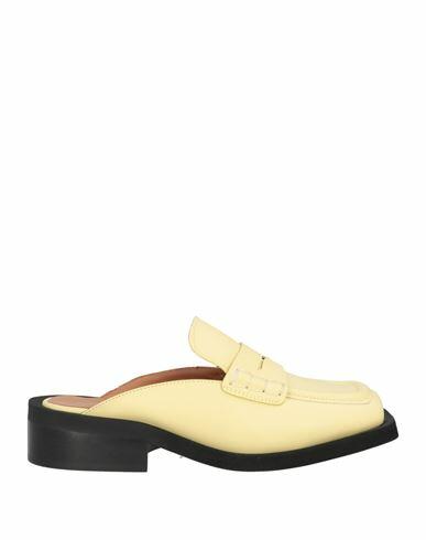 Ganni Woman Mules & Clogs Light yellow Soft Leather Cover