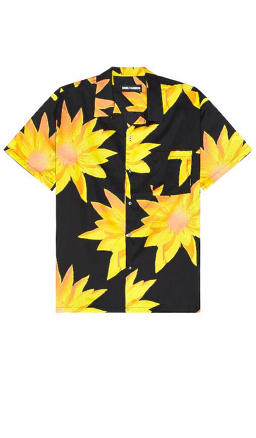 DOUBLE RAINBOUU Short Sleeve Hawaiian Shirt in Black Cover