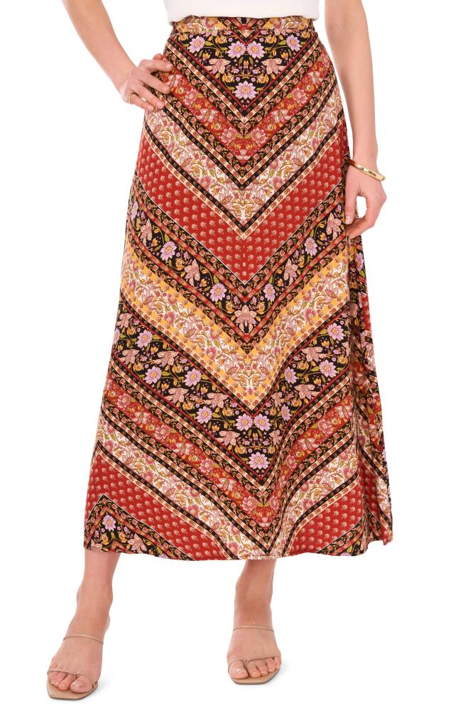 Vince Camuto Floral A-Line Maxi Skirt in Rich Black/Red Cover