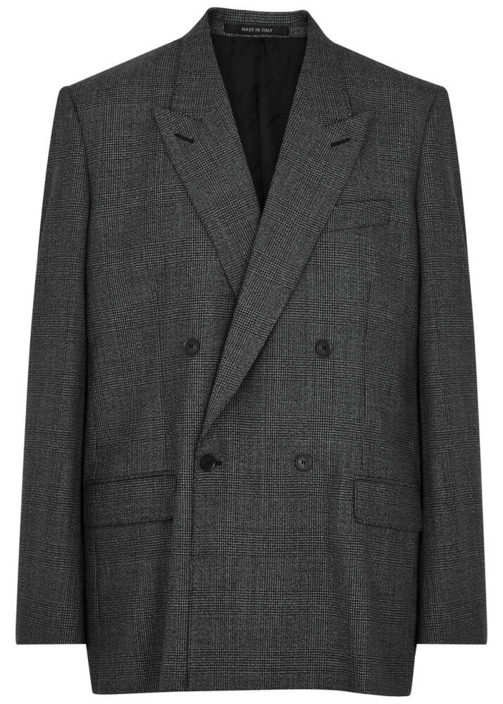 Balenciaga Prince of Wales Checked Wool Blazer - Black Cover