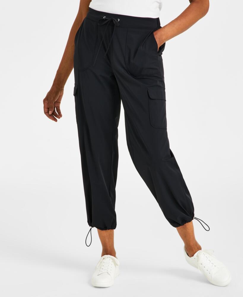 Style & Co Women's Cropped Utility Cargo Pants, Created for Macy's - Deep Black Cover