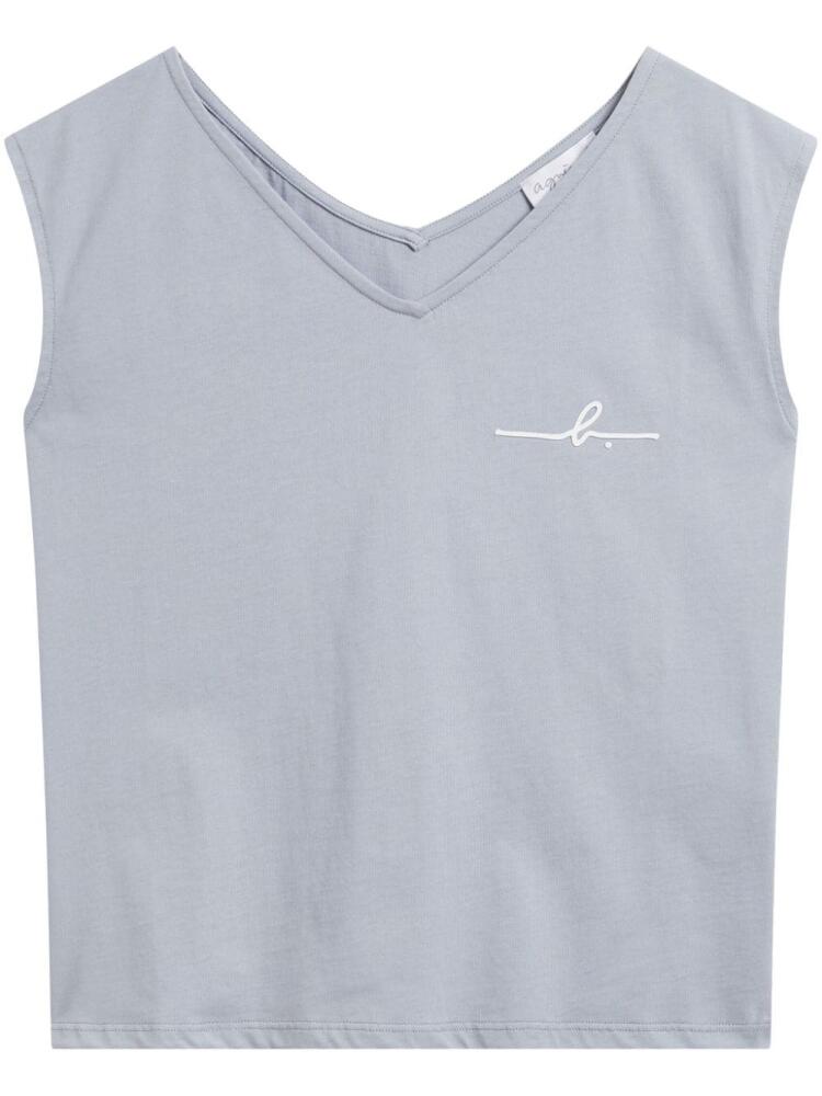 agnès b. Kazi monogram-print tank top - Grey Cover