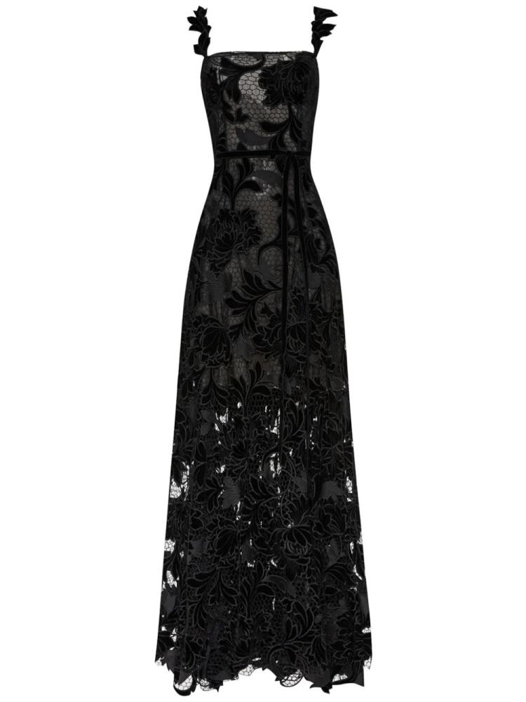 Oscar de la Renta velvet guipure gown - Black Cover