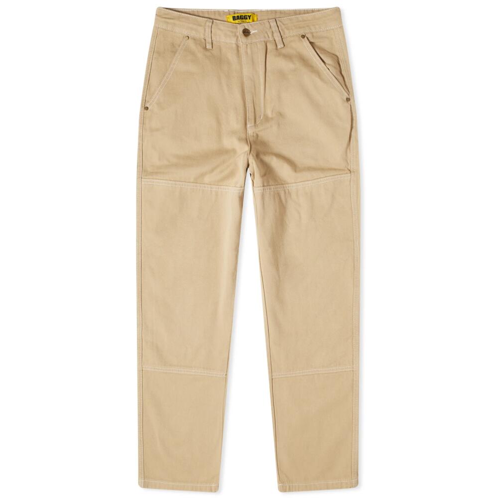 Butter Goods Men's Double Knee Work Pant in Bone Cover