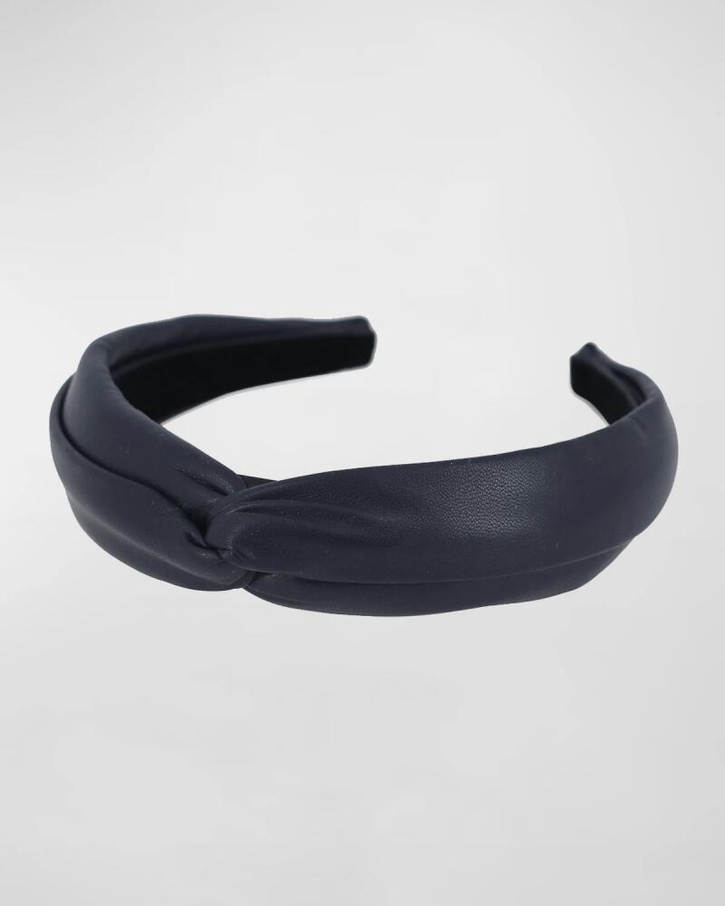 Alexandre de Paris Twisted Leather Headband Cover