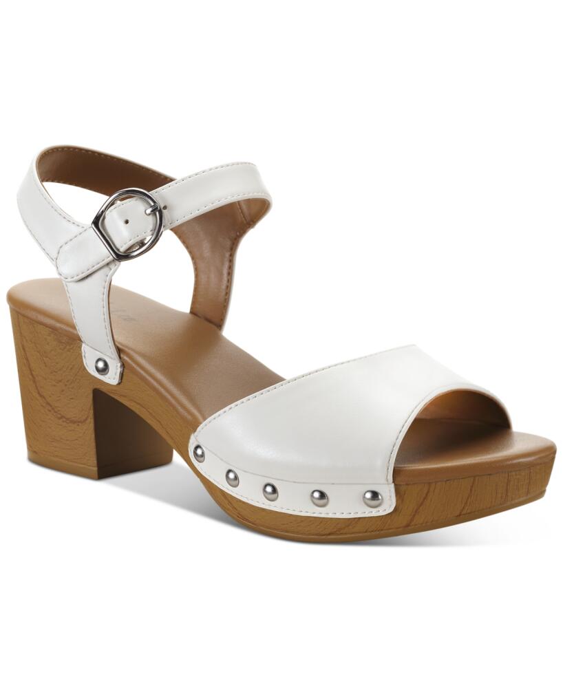 Style & Co Women's Anddreas Platform Block-Heel Sandals, Created for Macy's - White Cover