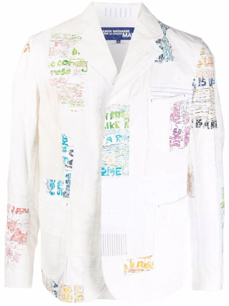 Junya Watanabe MAN patchwork-detail blazer - White Cover