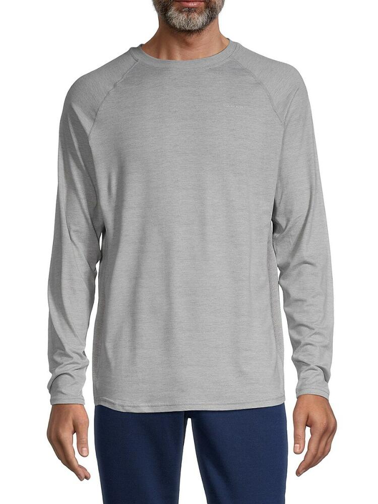 Tahari Men's Heathered Long-Sleeves T-Shirt - Grey Cover