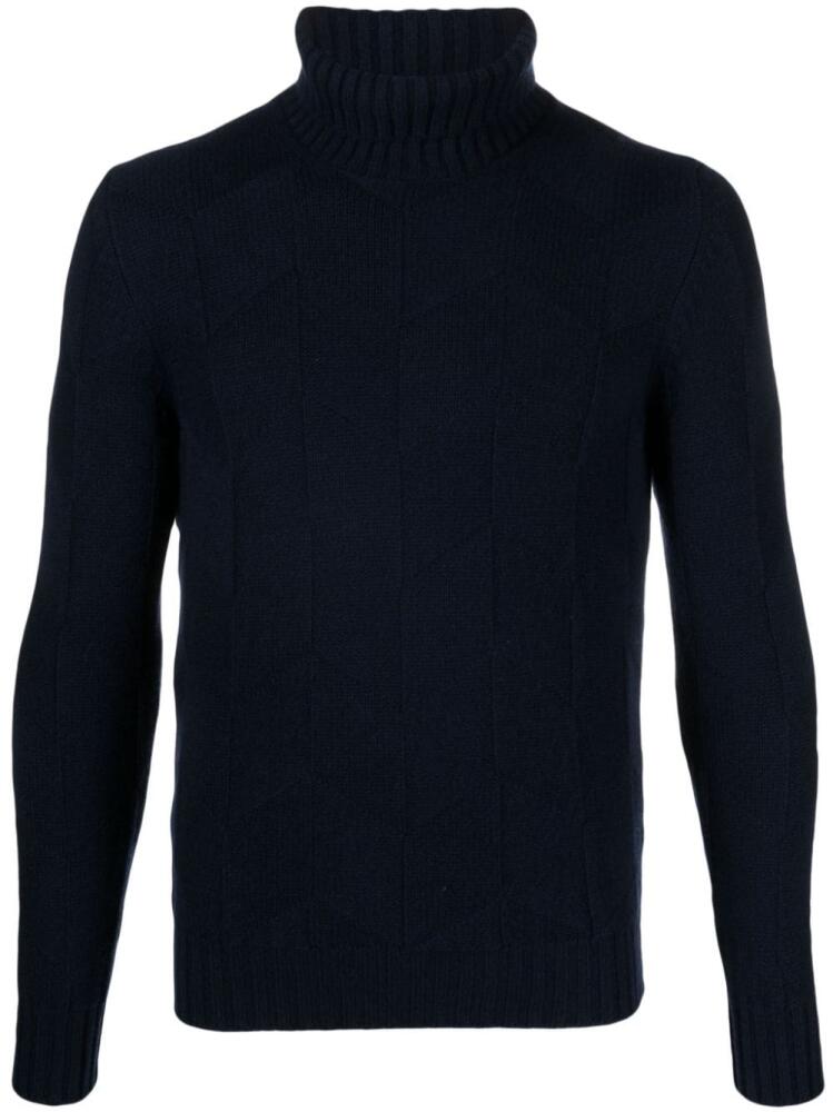 Fileria roll-neck virgin wool-blend jumper - Blue Cover