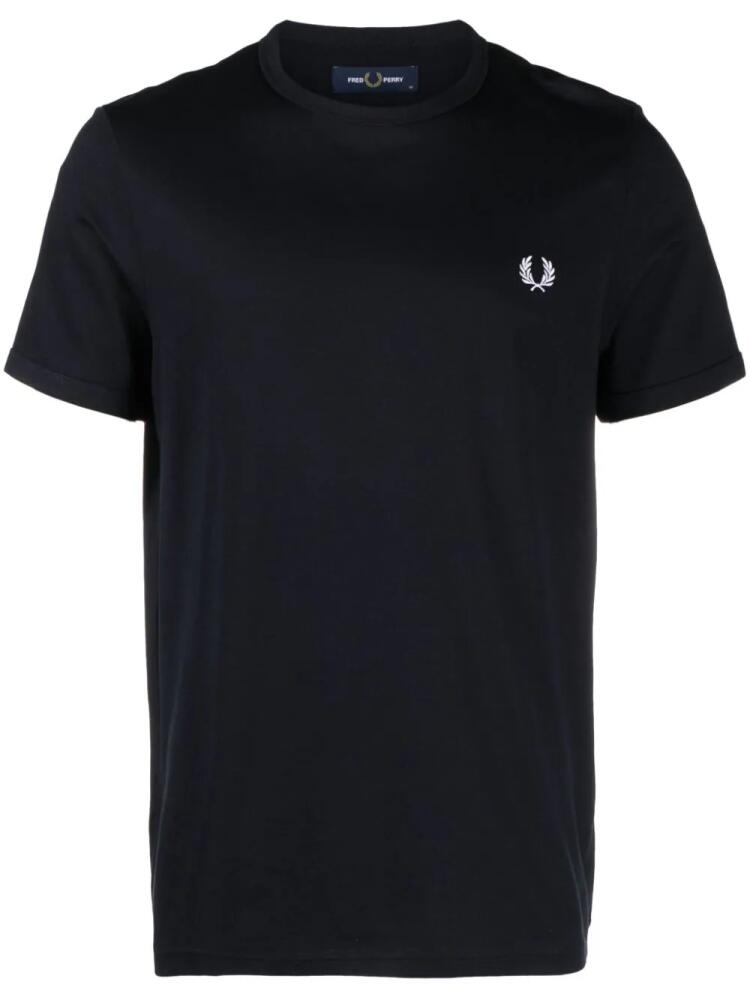 Fred Perry logo-embroidered cotton T-shirt - Blue Cover