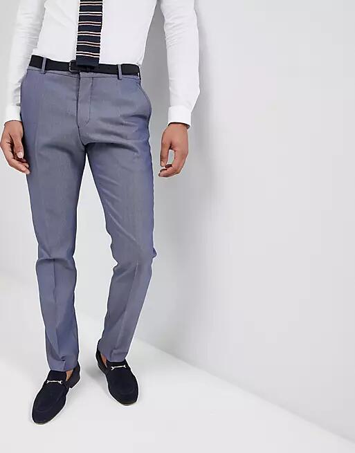 Selected Homme suit pants in slim fit text-Navy Cover