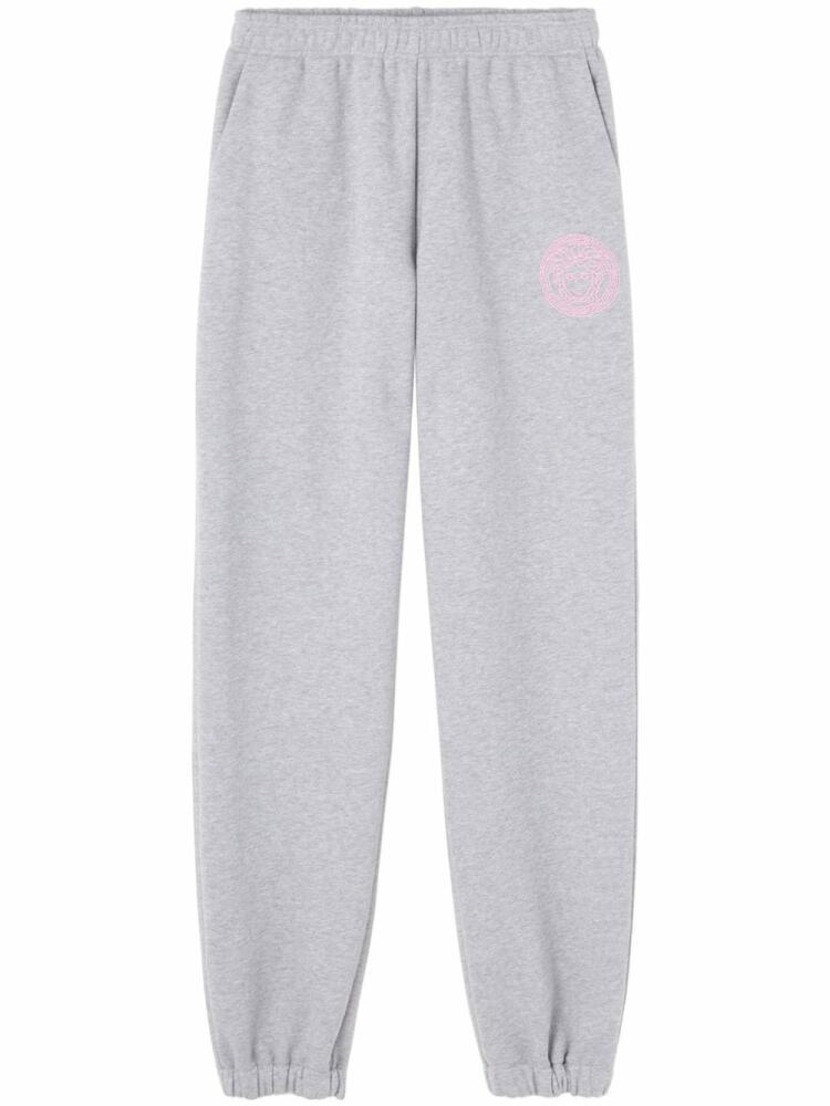 Versace logo-print cotton track pants - Grey Cover