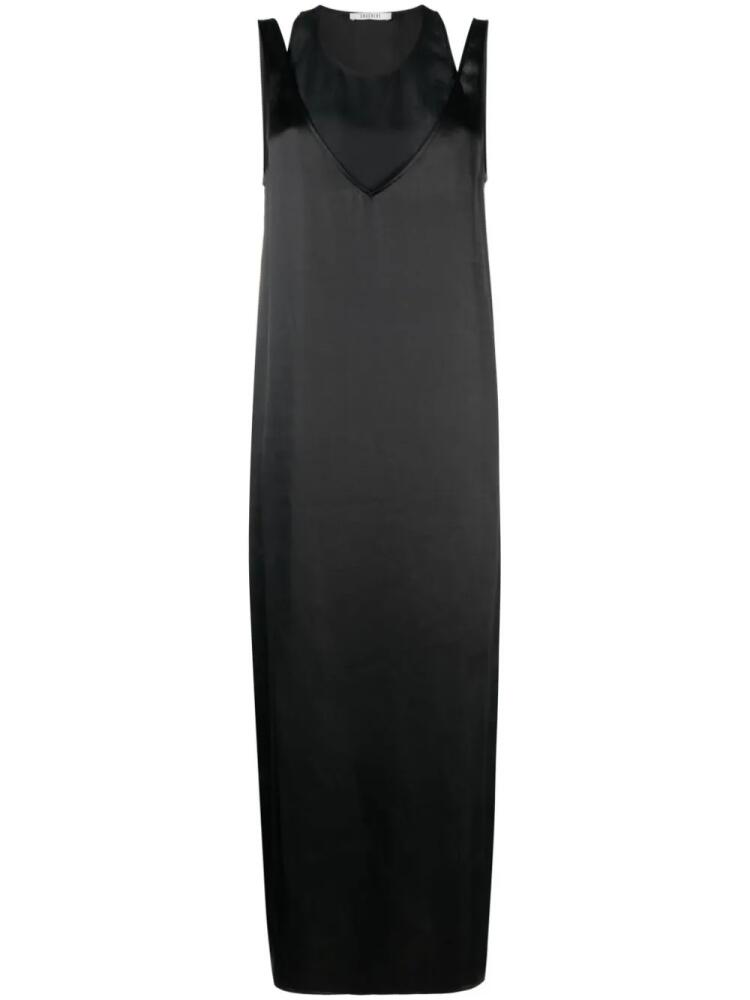 Gauchère layered silk midi dress - Black Cover