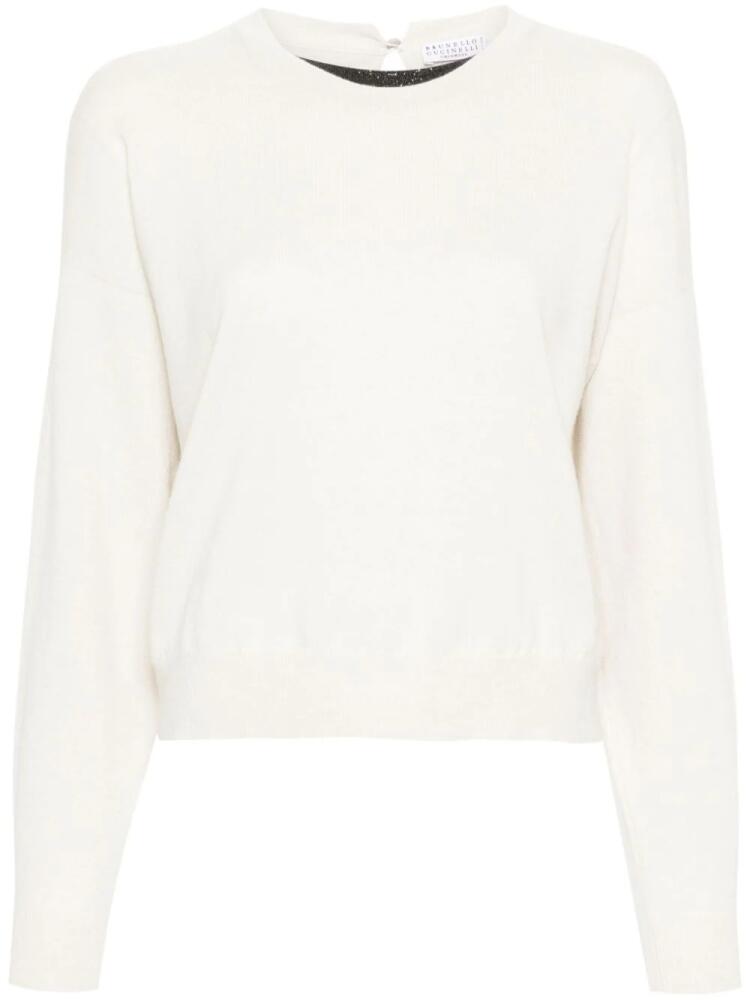 Brunello Cucinelli Monili chain-detail cashmere jumper - Neutrals Cover