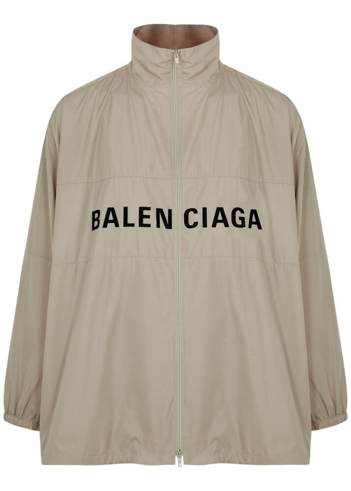 Balenciaga Logo-print Shell Jacket - Beige Cover