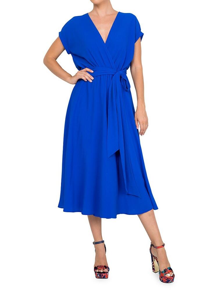 MEGHAN LA Women's Jasmine Wrap Midi Dress - Royal Cover