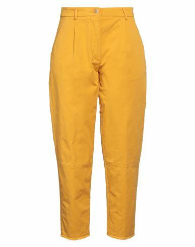 Pence Woman Pants Ocher Cotton, Elastane Cover