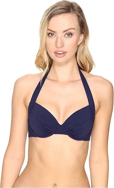 Tommy Bahama Pearl Underwire Halter Bikini Top (Mare Navy) Women's Bra Cover