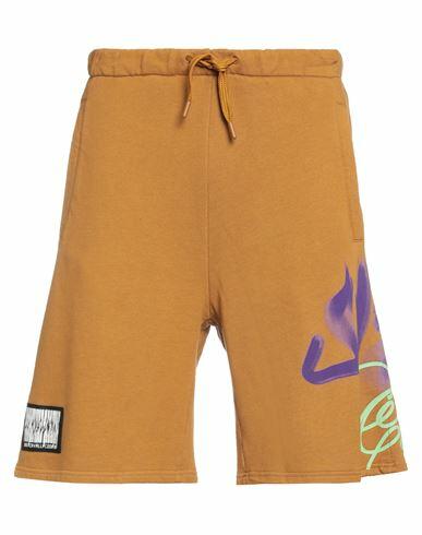 Just Cavalli Man Shorts & Bermuda Shorts Mustard Cotton Cover