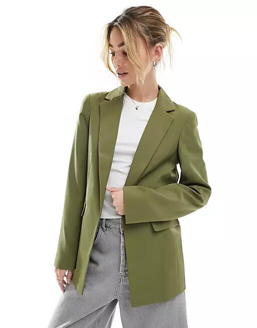 Miss Selfridge blazer in khaki-Green Cover