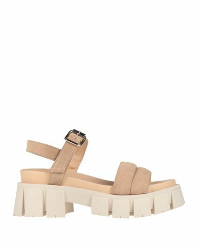 Janet & Janet Woman Sandals Beige Leather Cover