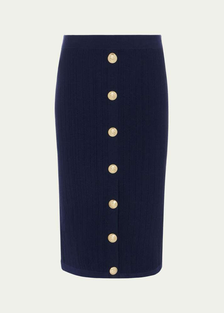 L'Agence Melania Pointelle Knit Midi Skirt Cover