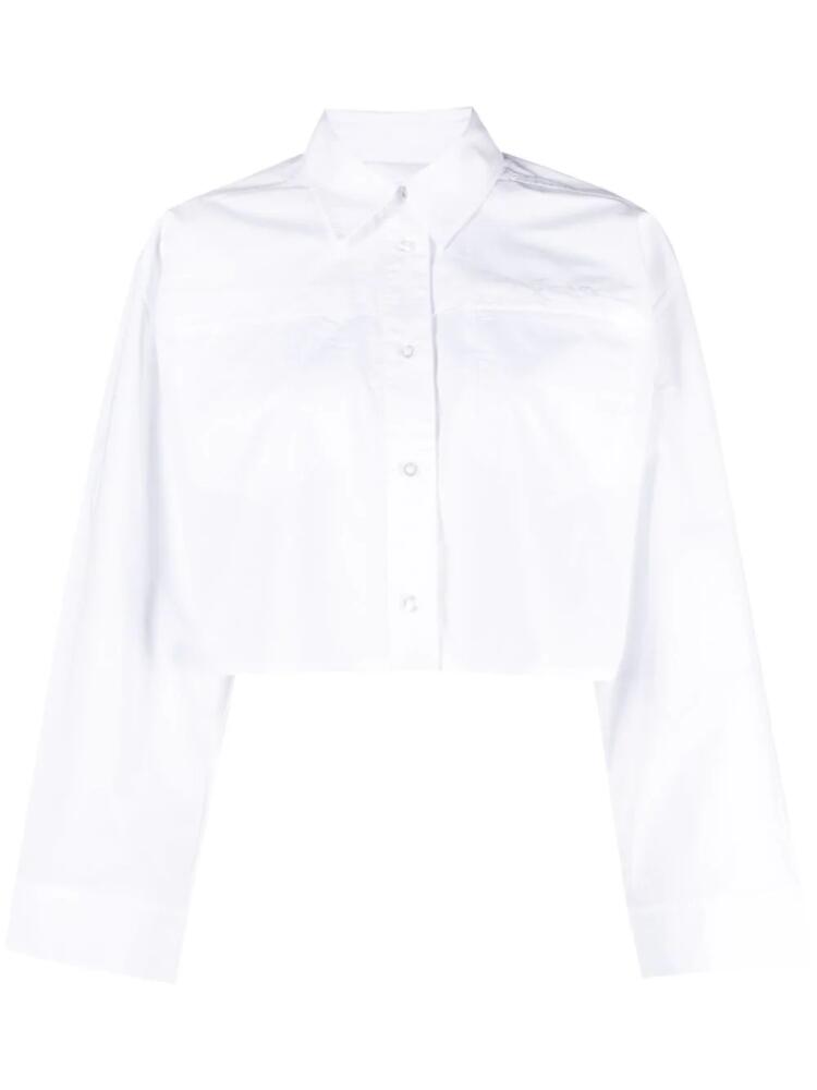 REMAIN organic-cotton cropped shirt - White Cover