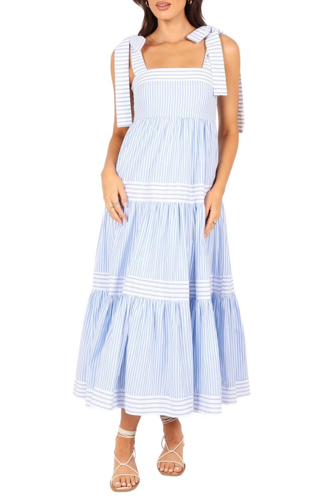 Petal & Pup Bella Stripe Cotton Maxi Dress in Blue Stripe Cover