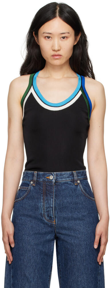 Ferragamo Black Contrasting Trim Tank Top Cover