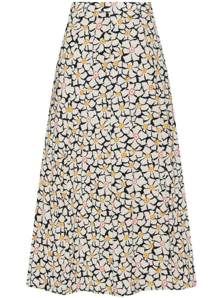 Rosetta Getty floral-print pleat-detail maxi skirt - Neutrals Cover