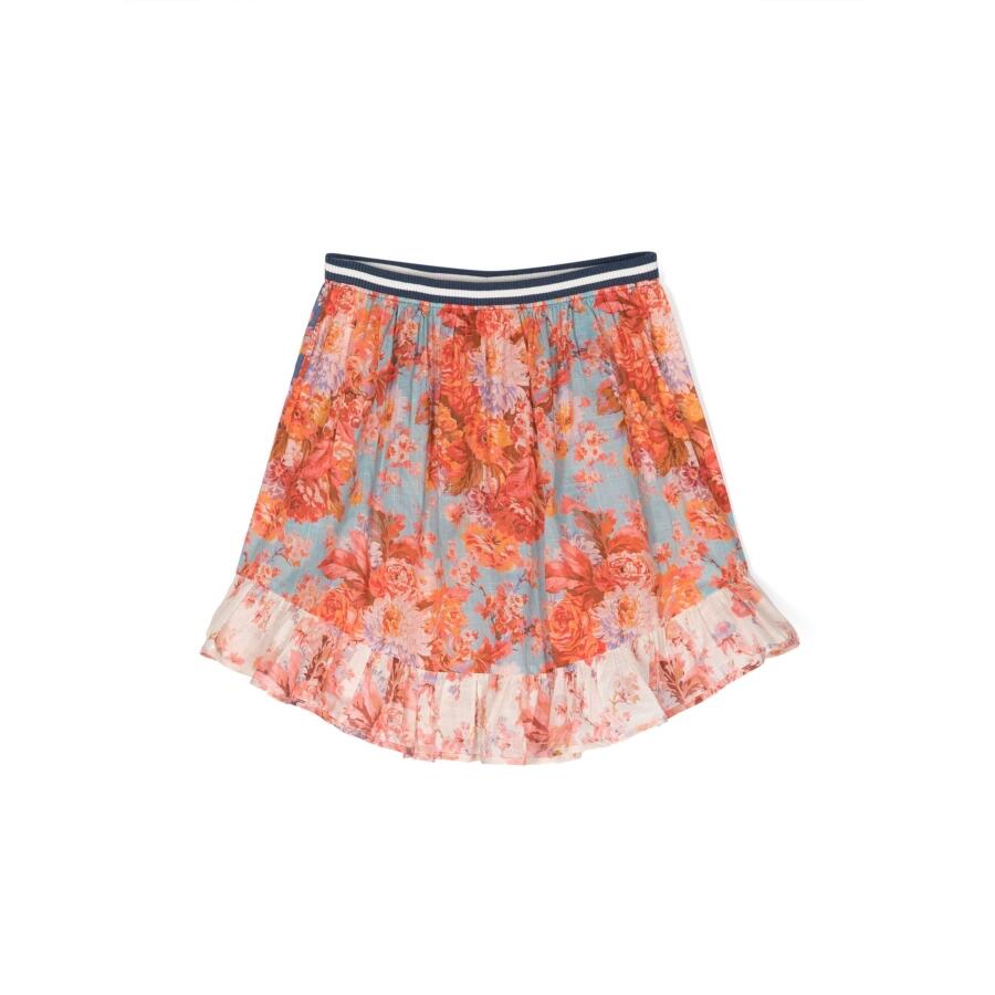 Zimmermann Spliced Floral-Print Ruffle-Detail Skirt Cover