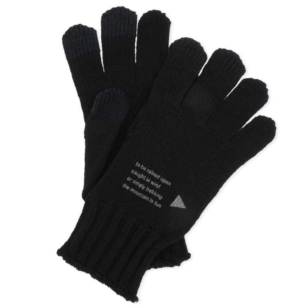 and wander Wool Knit Gloves in Black Cover