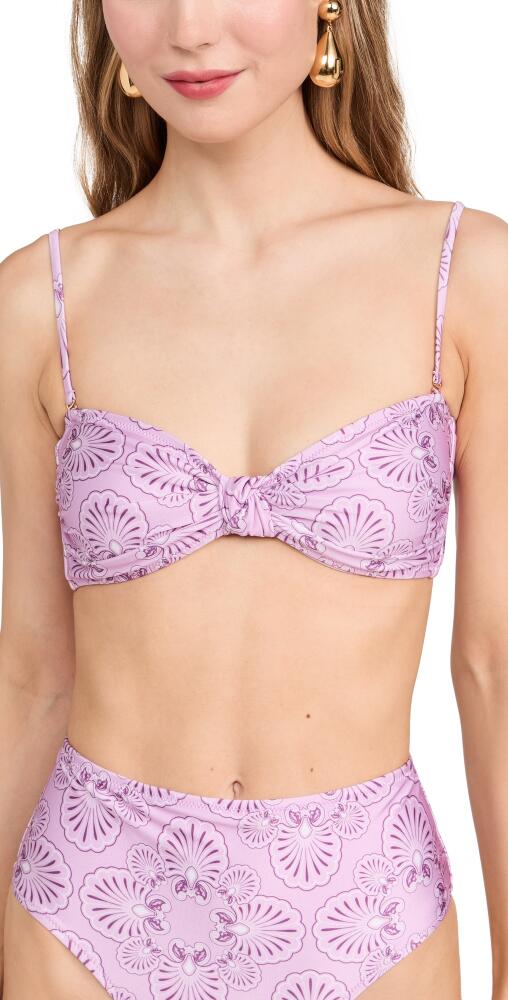 Shani Shemer Barbara Bikini Top Lavender Flowers Cover