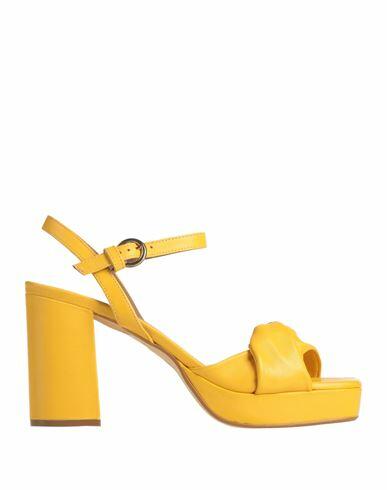 Carmens Woman Sandals Yellow Leather Cover