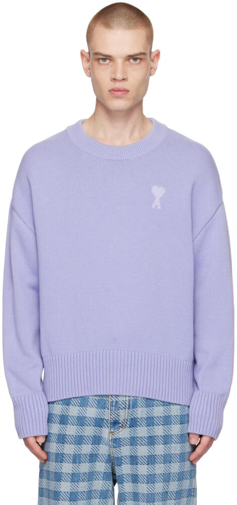 AMI Paris SSENSE Exclusive Purple Ami de Cœur Sweater Cover