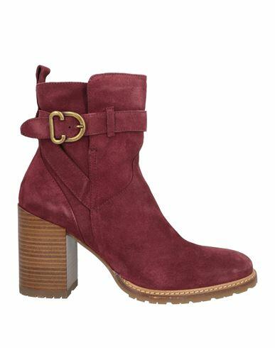 Carmens Woman Ankle boots Burgundy Soft Leather Cover