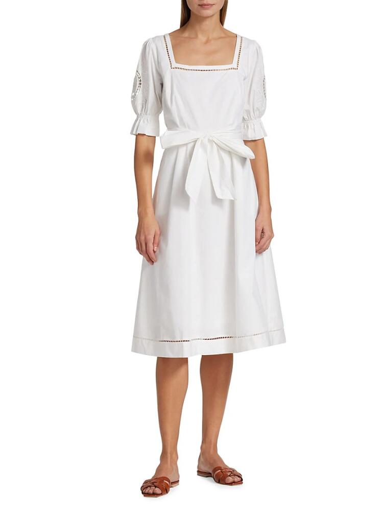 Elie Tahari Women's The Ingrid Midi A Line Dress - Sky White Cover