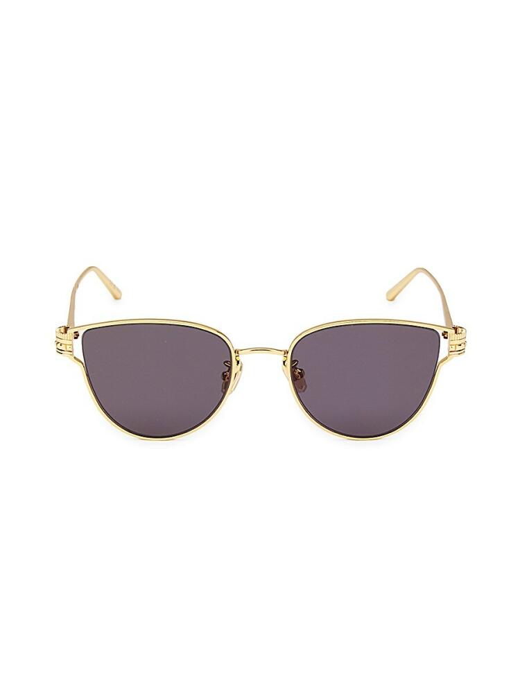 Boucheron Women's 52MM Cat Eye Sunglasses - Grey Gold Cover