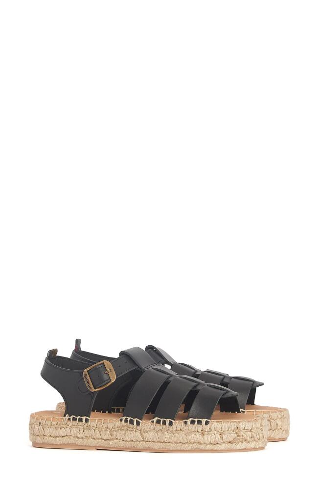 Barbour Paloma Espadrille Platform Fisherman Sandal in Black Cover