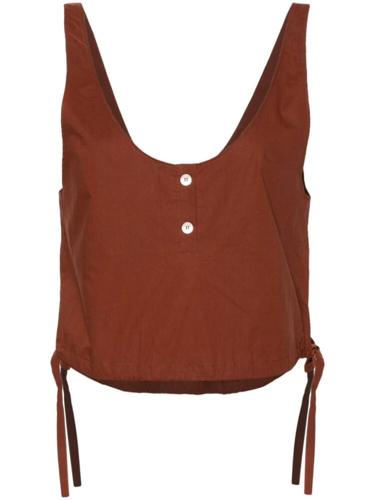 Forte Forte drawstring-hem cotton tank top - Brown Cover