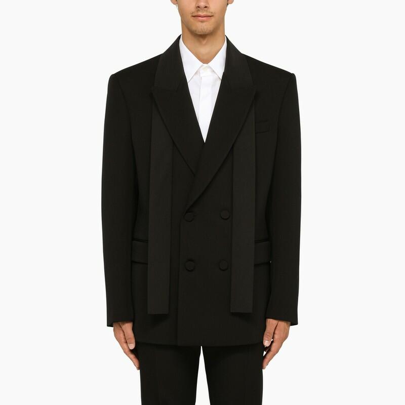 Valentino Black wool double-breasted jacket Cover