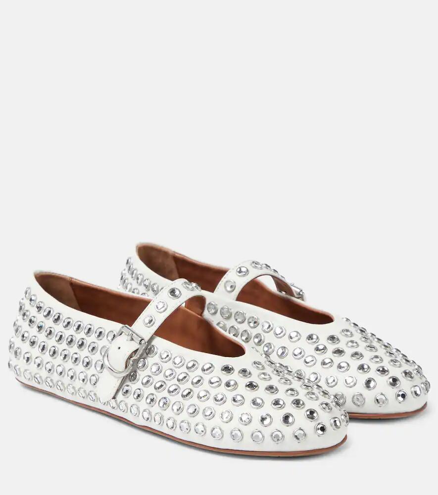 Alaïa Crystal-embellished leather ballet flats Cover