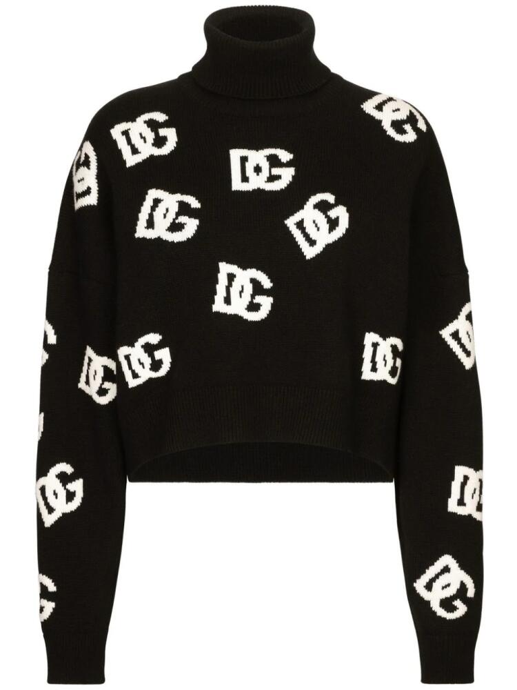 Dolce & Gabbana intarsia-knit logo jumper - Black Cover