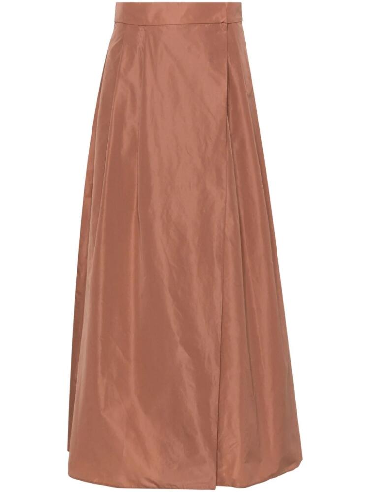 PINKO Propenso taffeta maxi skirt - Brown Cover