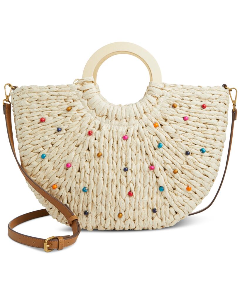 Style & Co Straw Tote Crossbody, Created for Macy's - Multi Beads Cover