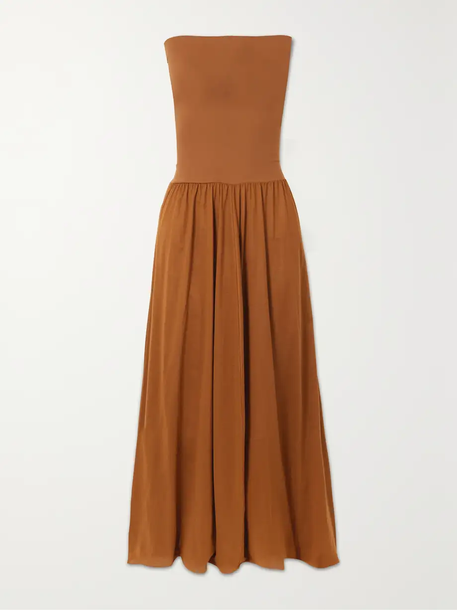 Eres - Ankara Strapless Cotton-jersey Maxi Dress - Brown Cover