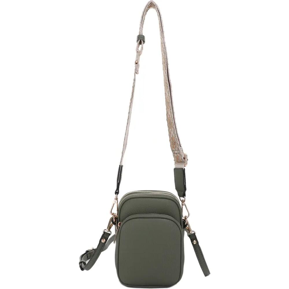 Mali + Lili Josephine Vegan Leather Crossbody Bag in Hunter Green/tri Cover